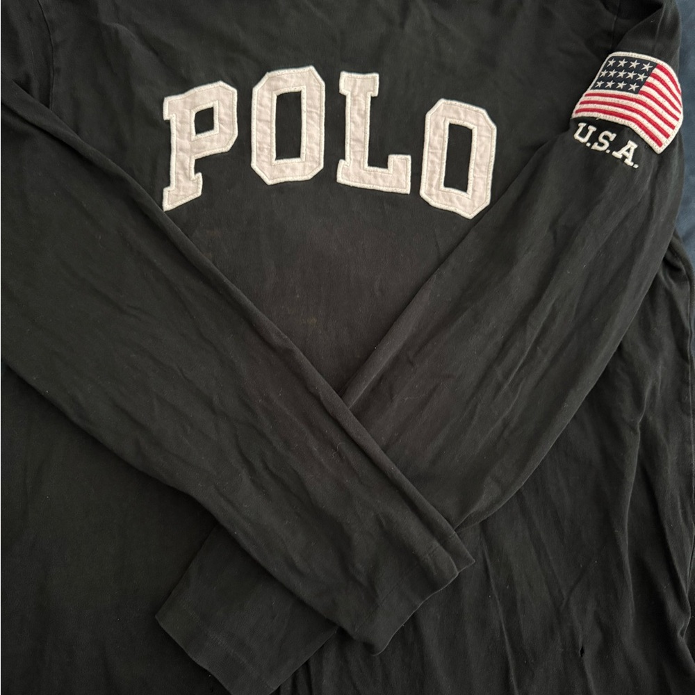 Polo by Ralph Lauren Black Long Sleeve Tee with Logo